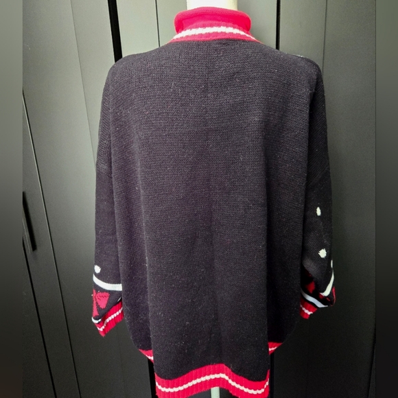 Vintage 1990s Y2K Knitwaves Christmas wreath holiday turtleneck sweater - Picture 5 of 6